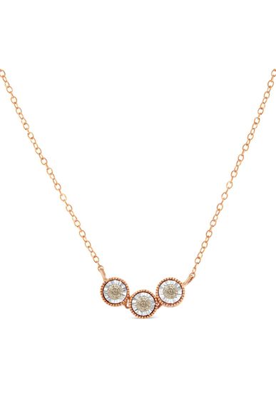 Miracle-Set Champagne Diamond Triple Circle Necklace